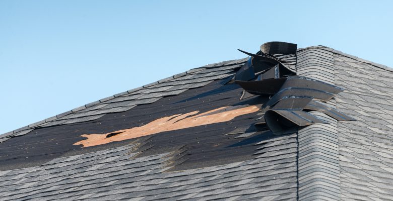 roof damaged by wind