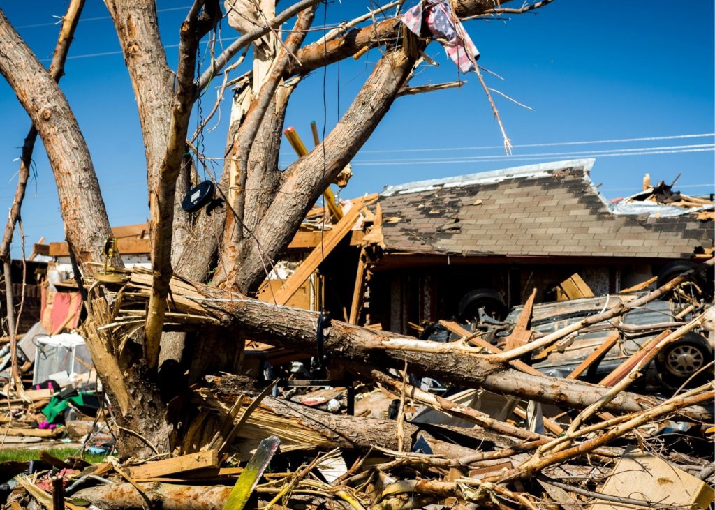 home damaged by a tornado