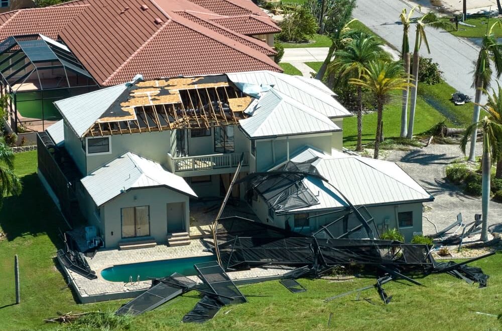 Hurricane Ian devastated a residential neighborhood in Florida, leaving homes destroyed and highlighting the severe impact of natural disasters.