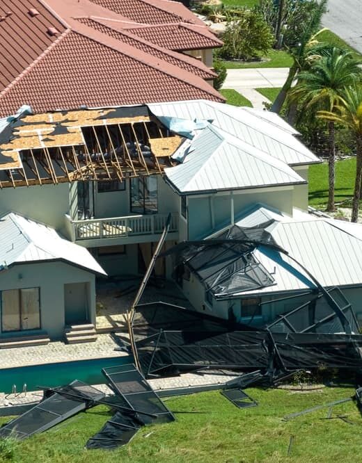 Hurricane Ian devastated a residential neighborhood in Florida, leaving homes destroyed and highlighting the severe impact of natural disasters.