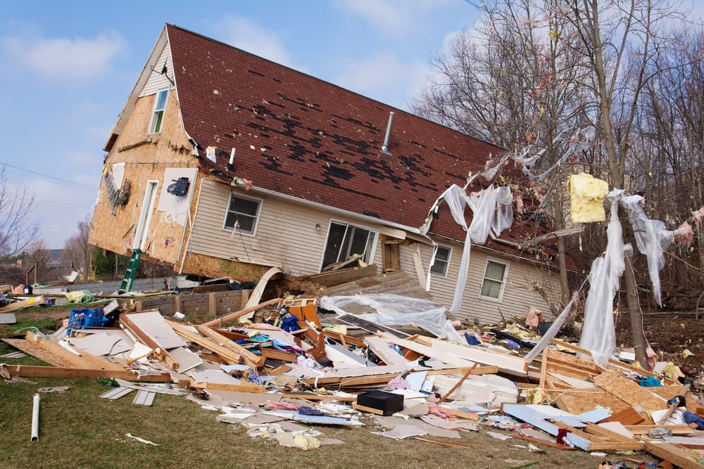 Tornado damage can severely impact a house, causing extensive destruction and posing significant challenges for homeowners.